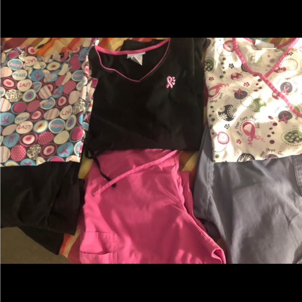 Colorful Scrub Tops and Pants Set